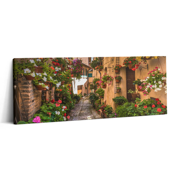 Canvas kép 125x50 Virágos utca Umbriában