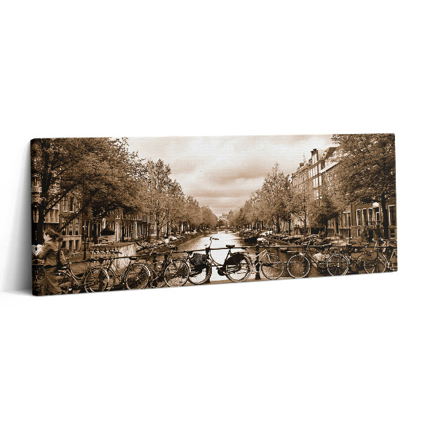 Canvas kép 125x50 Amszterdam látképe kerékpáron