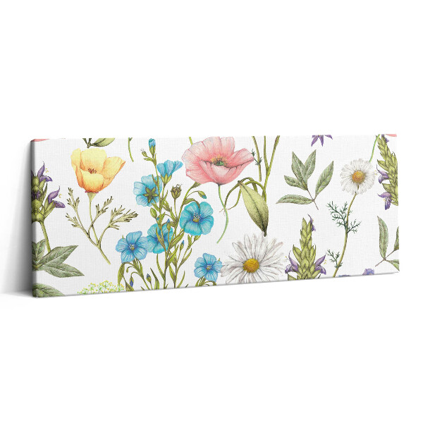 Canvas kép 125x50 Virágillusztráció - virágos rét