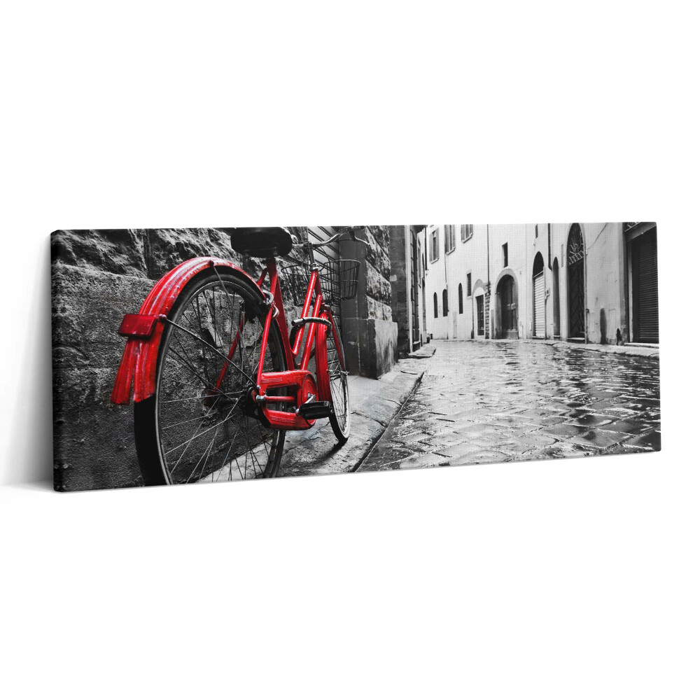 Canvas kép 125x50 Vintage kerékpár és retro városi utca