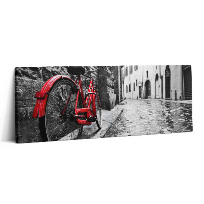 Canvas kép 125x50 Vintage kerékpár és retro városi utca