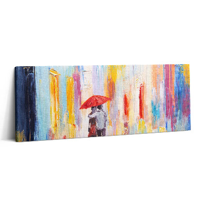 Canvas kép 125x50 Egy absztrakt világ koncepciója - pár az esőben