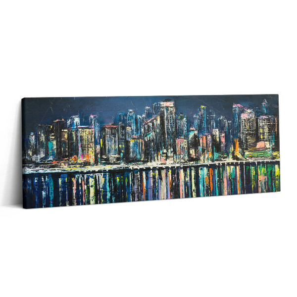 Canvas kép 125x50 Virágok földje - fantázia egy tengerparti városról