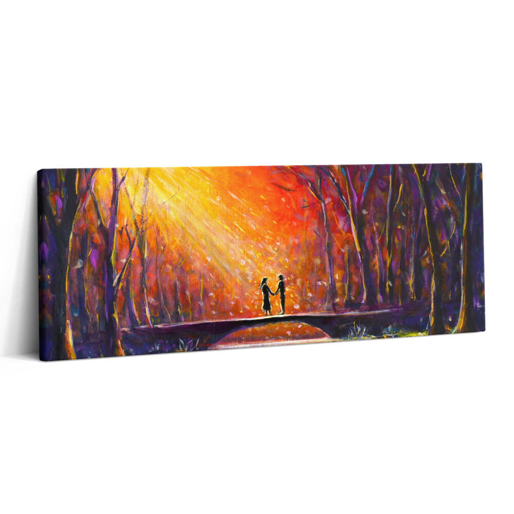 Canvas kép 125x50 Szerelmes pár akvarellel festve