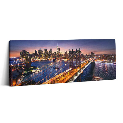 Canvas kép 125x50 New York - naplemente Manhattan felett