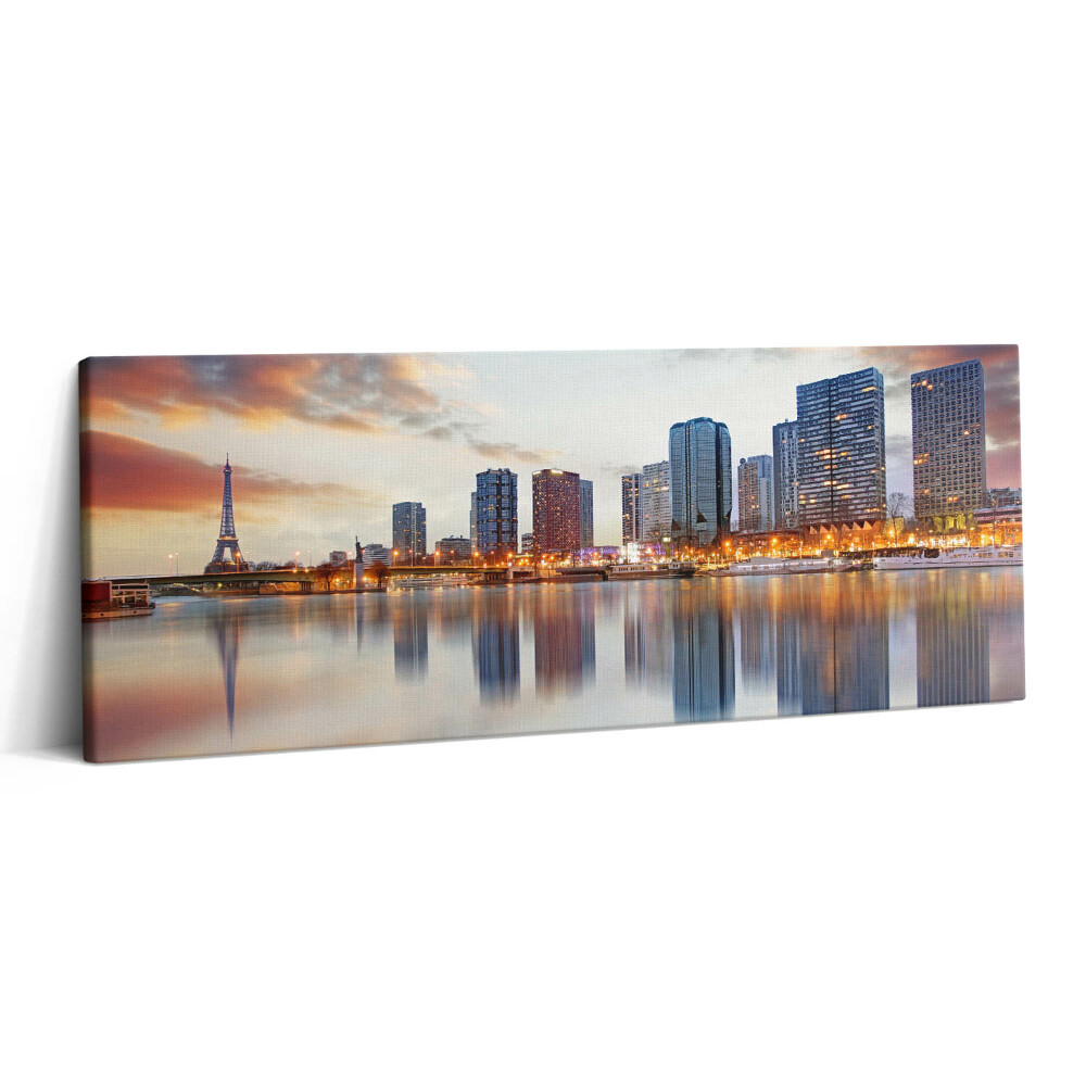 Canvas kép 125x50 Párizsi panoráma az Eiffel-toronnyal