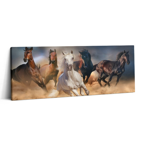 Canvas kép 125x50 Galoppban rohanó lovak