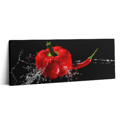 Canvas kép 125x50 Piros paprika a vízben