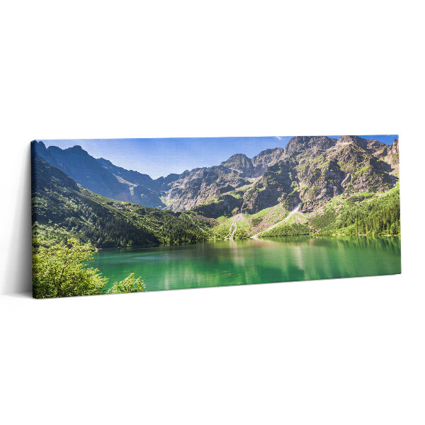 Canvas kép 125x50 Erdő és természet a tó hegyeiben