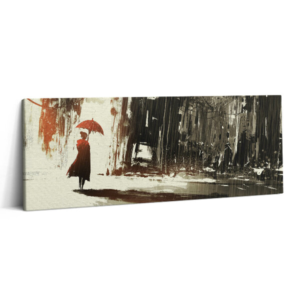 Canvas kép 125x50 Festett nő esernyővel