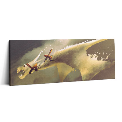 Canvas kép 125x50 Illusztráció egy sárkánylovasról