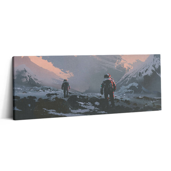Canvas kép 125x50 Űrhajósok és a Tejút