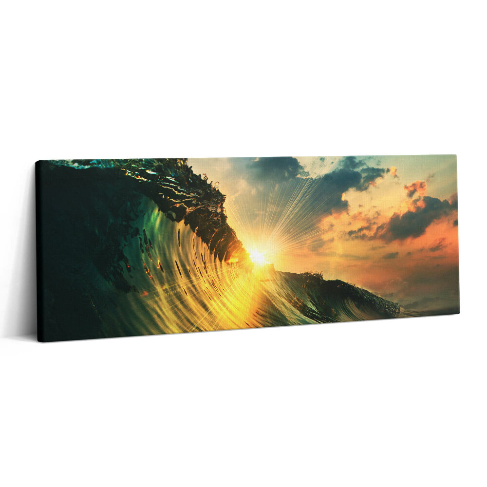 Canvas kép 125x50 Tengeri hullám és naplemente