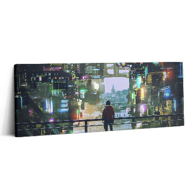Canvas kép 125x50 Cyberpunk város