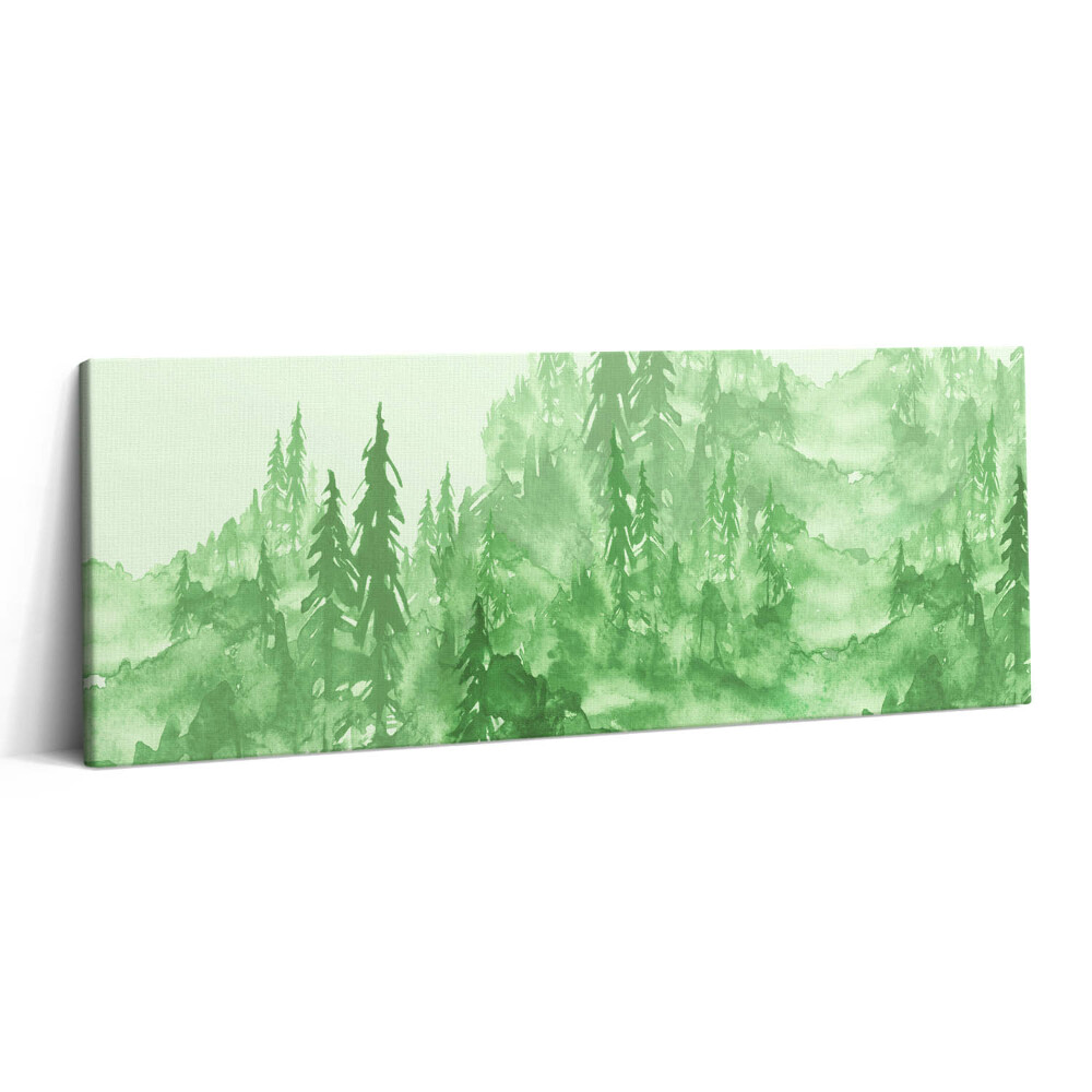 Canvas kép 125x50 Zöld erdővel festett természet