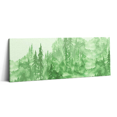 Canvas kép 125x50 Zöld erdővel festett természet