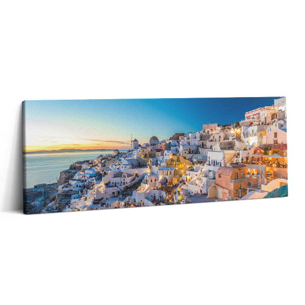 Canvas kép 125x50 Naplemente Szantorini