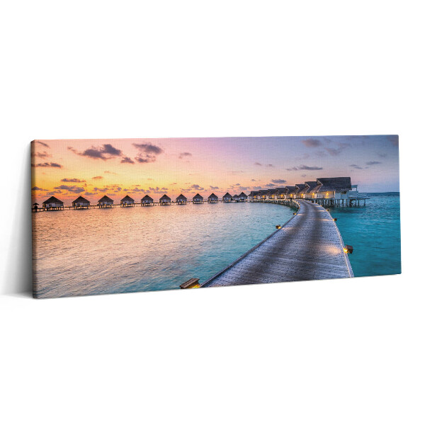 Canvas kép 125x50 Maldív-szigeteki naplemente