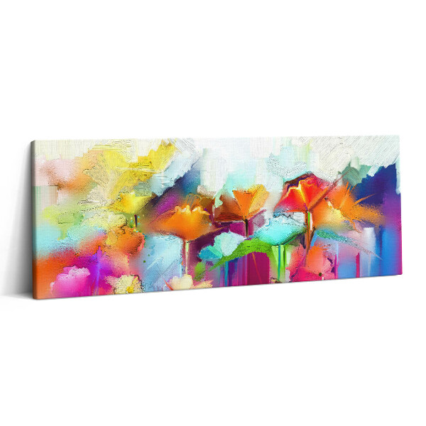Canvas kép 125x50 Absztrakt festmény virágokról