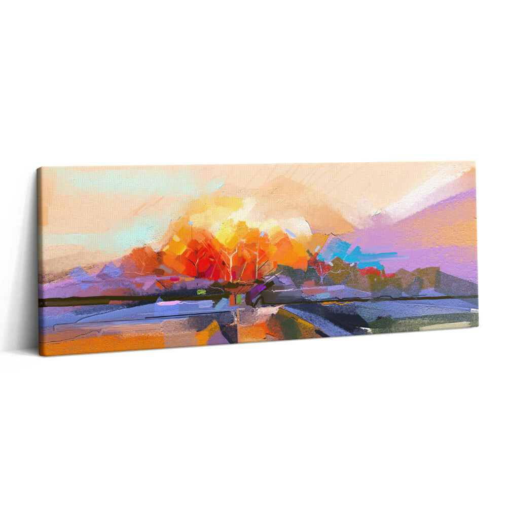 Canvas kép 125x50 Absztrakt festmény - színes fa