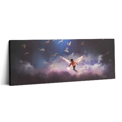 Canvas kép 125x50 Fiú angyalszárnyakkal
