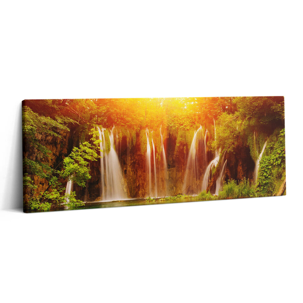 Canvas kép 125x50 Festői kilátás egy vízesésre