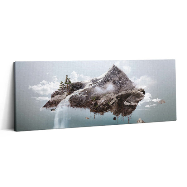Canvas kép 125x50 Repülő sziget és vízesés