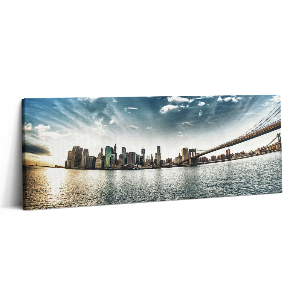 Canvas kép 125x50 A város és a Brooklyn híd