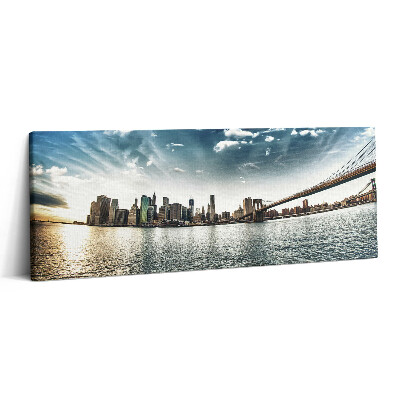 Canvas kép 125x50 A város és a Brooklyn híd