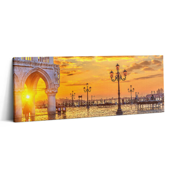 Canvas kép 125x50 Velencei tér naplementében