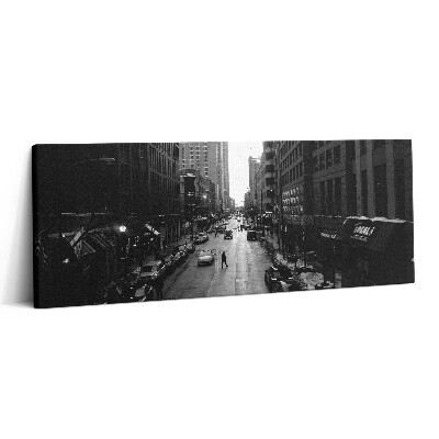 Canvas kép 125x50 Chicago fekete-fehér utcái