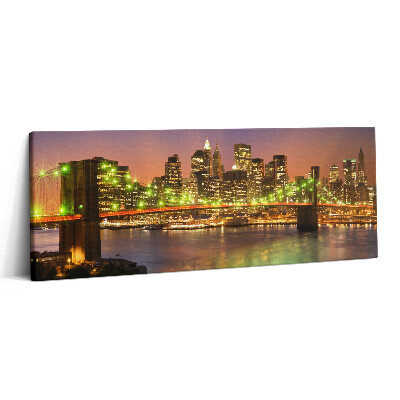 Canvas kép 125x50 Brooklyn híd éjszaka
