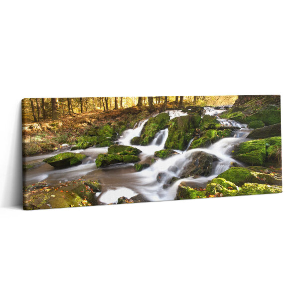 Canvas kép 125x50 Patak az őszi erdőben