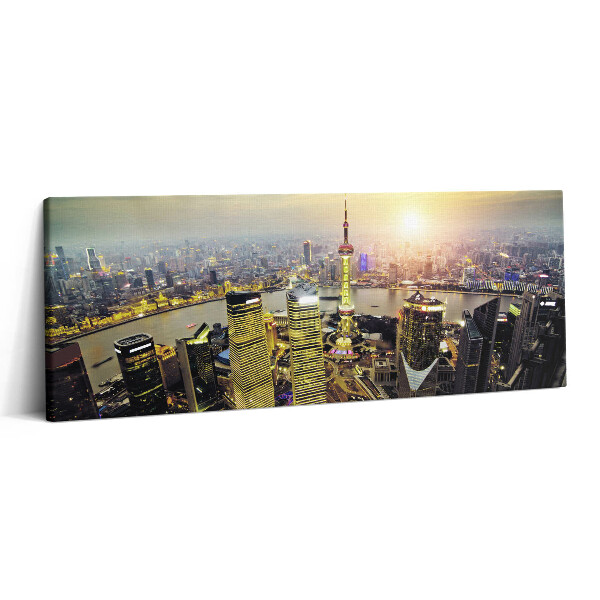 Canvas kép 125x50 Sanghaj éjszaka