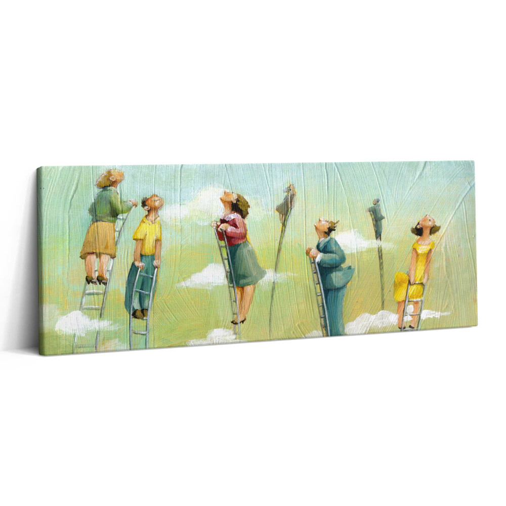 Canvas kép 125x50 Emberek egy létrán