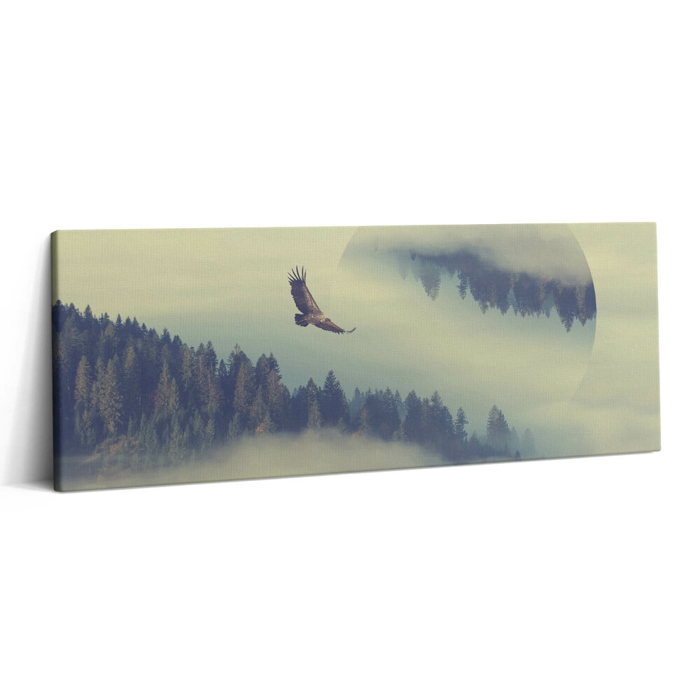Canvas kép 125x50 Ködös erdő és egy sas