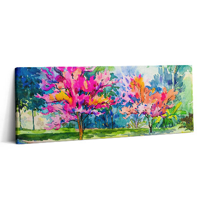 Canvas kép 125x50 Absztrakt színes fák