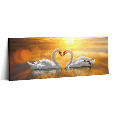 Canvas kép 125x50 Szerelmes hattyúk