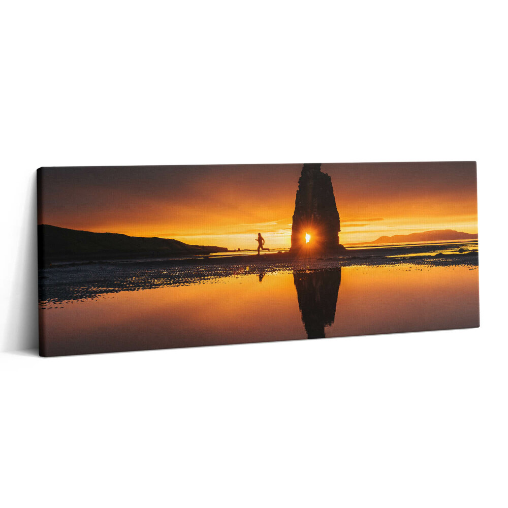 Canvas kép 125x50 Futók és naplemente