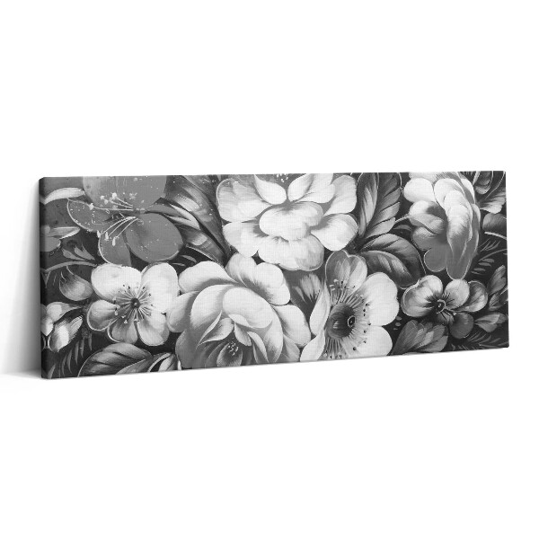 Canvas kép 125x50 Fekete-fehér virágok