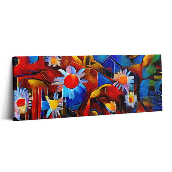 Canvas kép 125x50 Kubista művészet - színes virágok