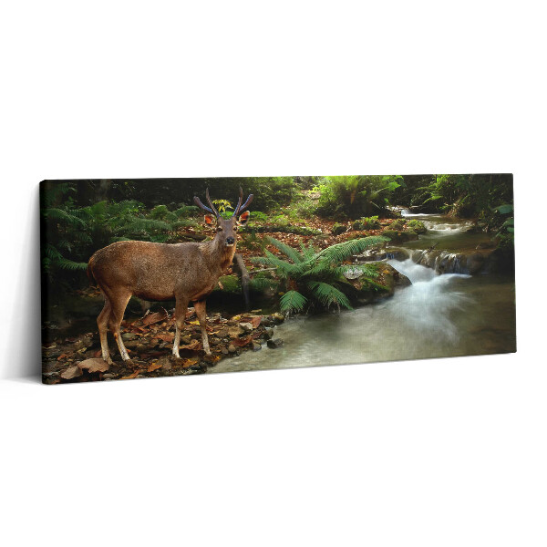 Canvas kép 125x50 Trópusi patak és szarvasok