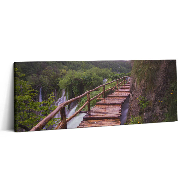 Canvas kép 125x50 Út fák és hegyek felett
