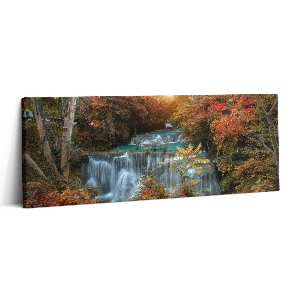 Canvas kép 125x50 Naplemente egy vízesés felett