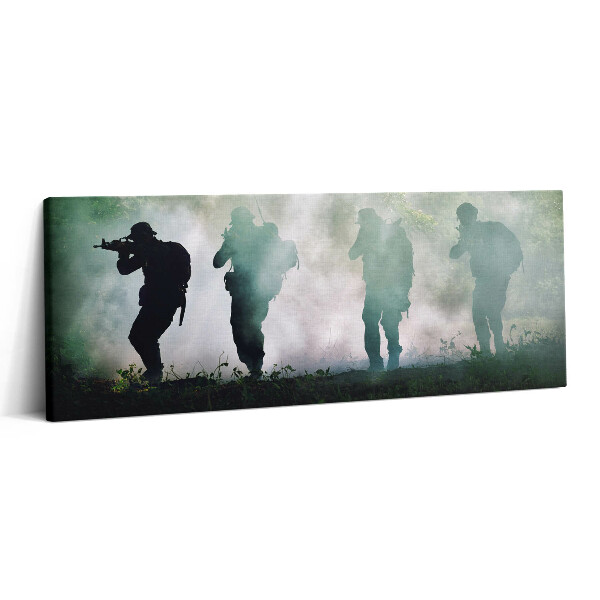 Canvas kép 125x50 Hadsereg az erdőben - katonák