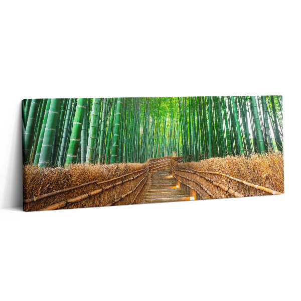 Canvas kép 125x50 Út egy bambuszos erdőben