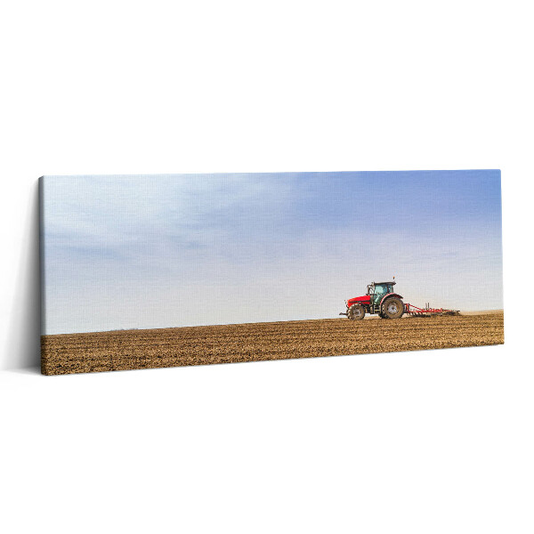 Canvas kép 125x50 Földműves traktorral