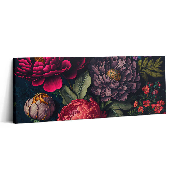 Canvas kép 125x50 Szüreti csokor botanikai virágokból