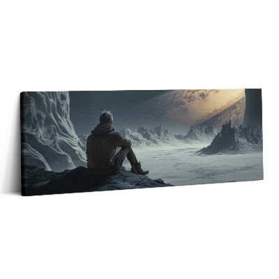 Canvas kép 125x50 Ember az űrben és a bolygón