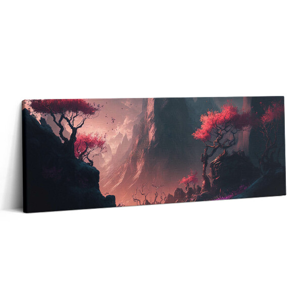 Canvas kép 125x50 Varázslatos erdő és hegyek